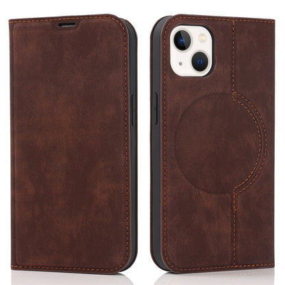 For iPhone 15 Case Leather Card Holder Phone Guard Cover Compatible with MagSafe