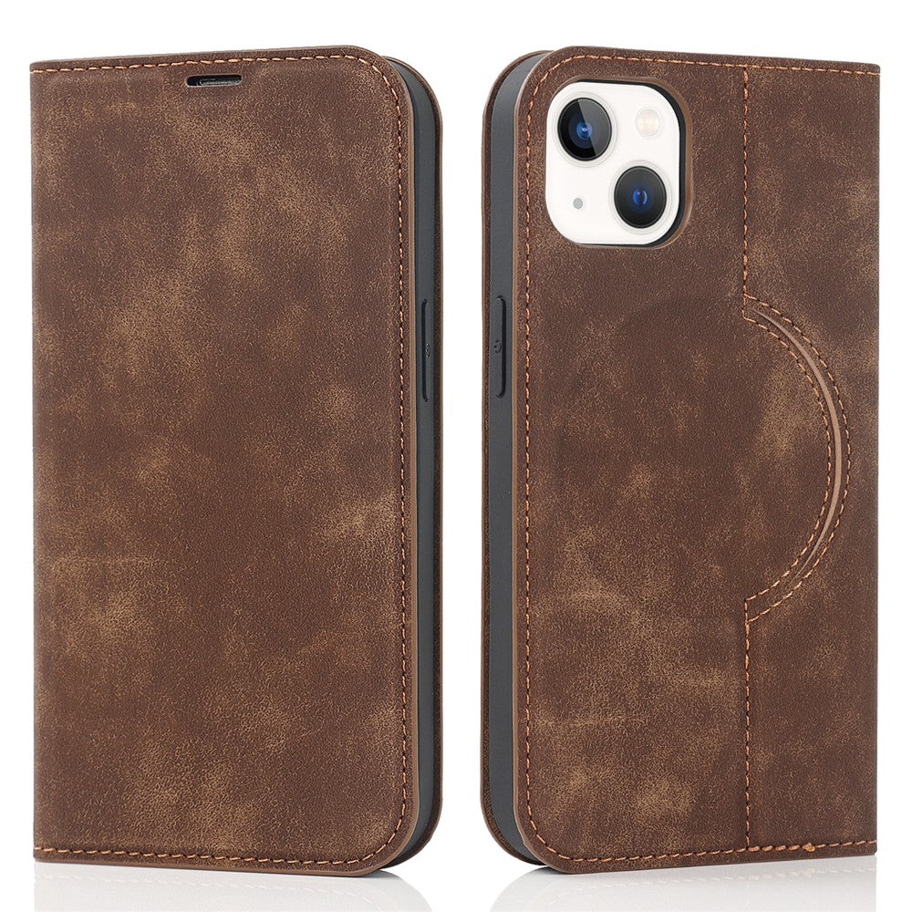 For iPhone 15 Case Leather Card Holder Phone Guard Cover Compatible with MagSafe