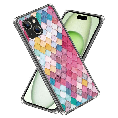 For iPhone 15 Plus Case Soft TPU Pattern Printing Smart Phone Cover