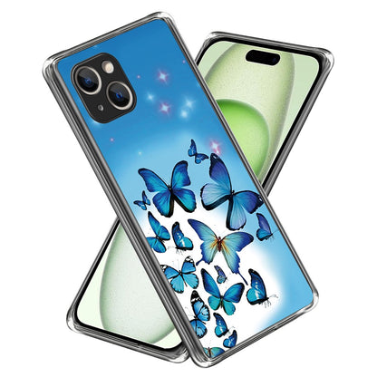 For iPhone 15 Plus Case Soft TPU Pattern Printing Smart Phone Cover