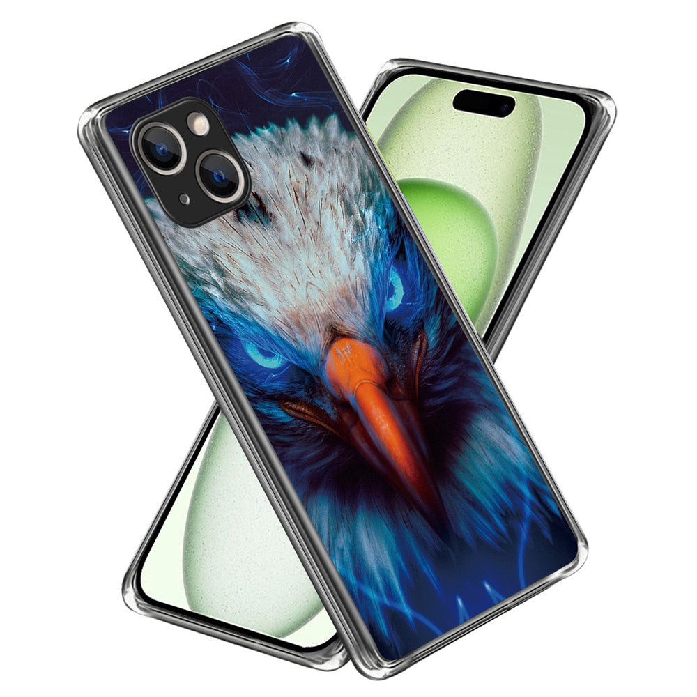 For iPhone 15 Plus Case Soft TPU Pattern Printing Smart Phone Cover