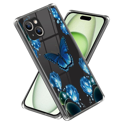 For iPhone 15 Plus Case Soft TPU Pattern Printing Smart Phone Cover