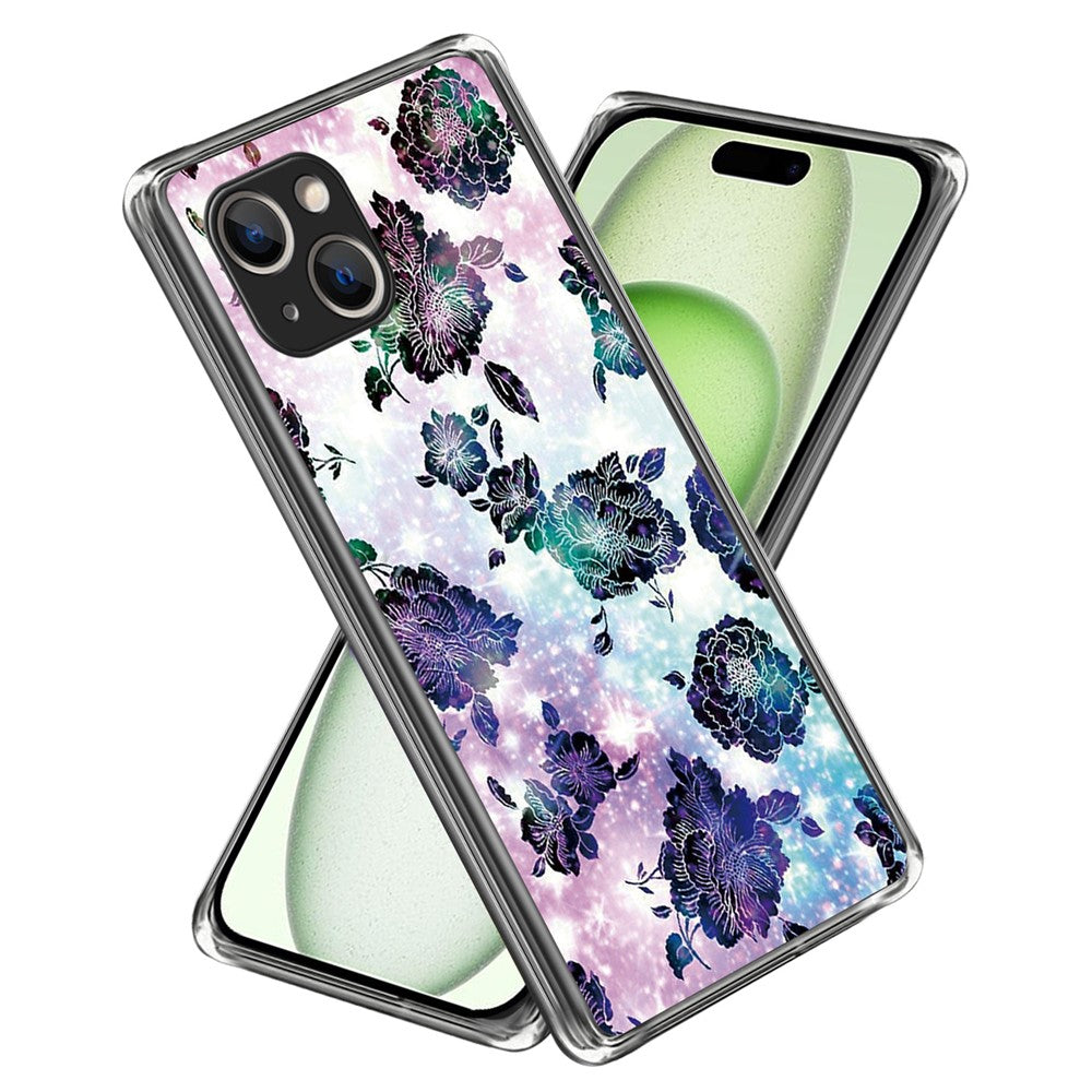 For iPhone 15 Plus Case Soft TPU Pattern Printing Smart Phone Cover