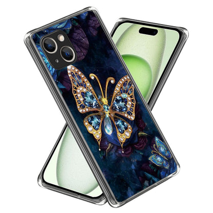For iPhone 15 Plus Case Soft TPU Pattern Printing Smart Phone Cover