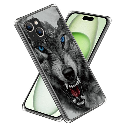 For iPhone 15 Plus Case Soft TPU Pattern Printing Smart Phone Cover
