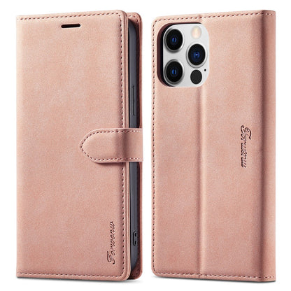 FORWENW F1 Series For iPhone 15 Pro Case PU Leather Magnetic Clasp Full Protection Phone Wallet Cover