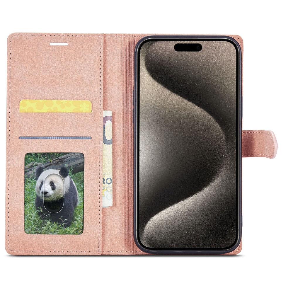 FORWENW F1 Series For iPhone 15 Pro Case PU Leather Magnetic Clasp Full Protection Phone Wallet Cover