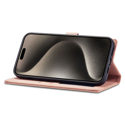 FORWENW F1 Series For iPhone 15 Pro Case PU Leather Magnetic Clasp Full Protection Phone Wallet Cover