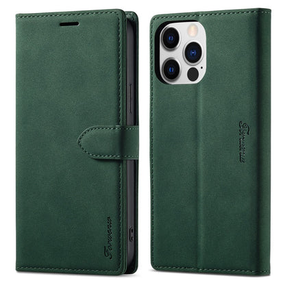 FORWENW F1 Series For iPhone 15 Pro Case PU Leather Magnetic Clasp Full Protection Phone Wallet Cover