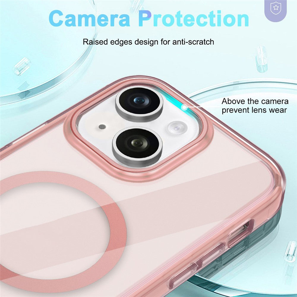 For iPhone 14 Case Compatible with MagSafe PC + TPU Clear Phone Cover with PET Screen Film