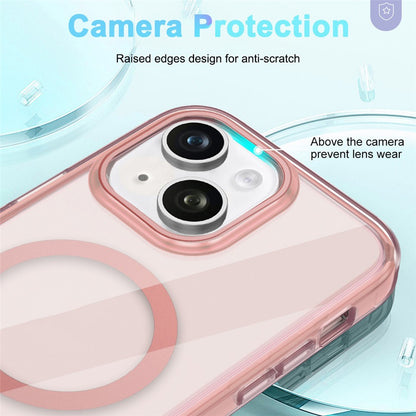 For iPhone 14 Case Compatible with MagSafe PC + TPU Clear Phone Cover with PET Screen Film