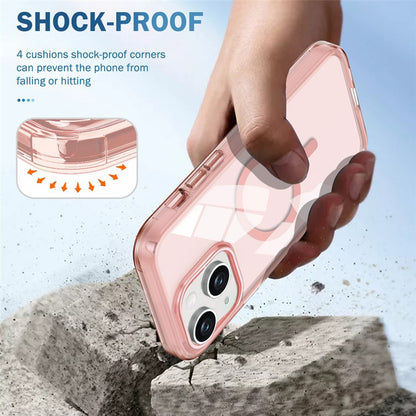 For iPhone 14 Case Compatible with MagSafe PC + TPU Clear Phone Cover with PET Screen Film