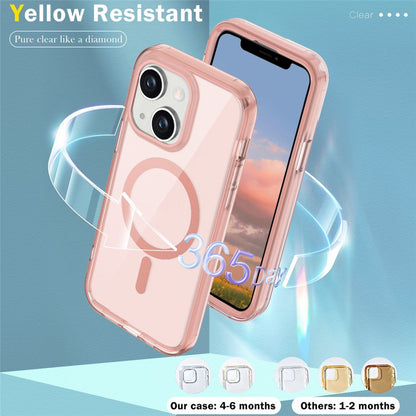 For iPhone 14 Case Compatible with MagSafe PC + TPU Clear Phone Cover with PET Screen Film