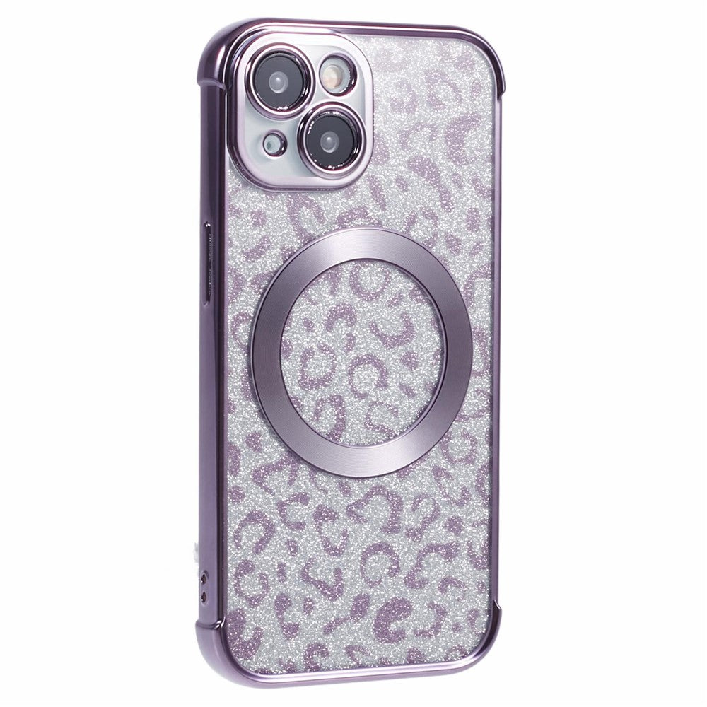HRF Series for iPhone 14 TPU Case Leopard Electroplating Cover Compatible with MagSafe
