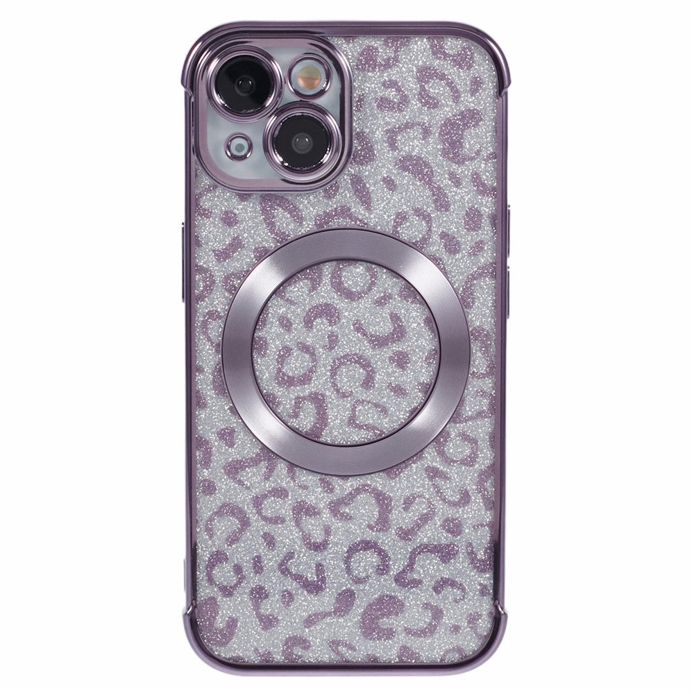 HRF Series for iPhone 14 TPU Case Leopard Electroplating Cover Compatible with MagSafe