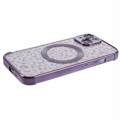 HRF Series for iPhone 14 TPU Case Leopard Electroplating Cover Compatible with MagSafe