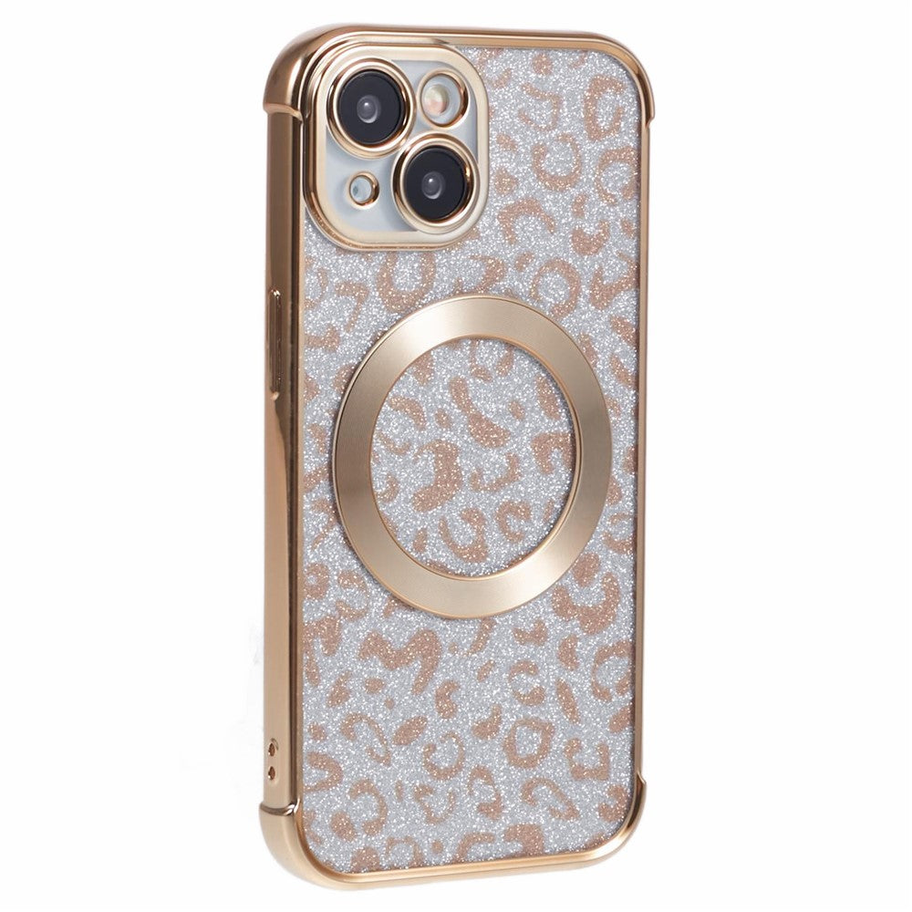 HRF Series for iPhone 14 TPU Case Leopard Electroplating Cover Compatible with MagSafe