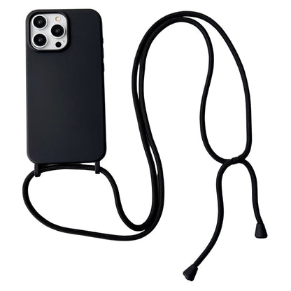 For iPhone 15 Pro Case Liquid Silicone Anti-Scratch Phone Cover with Adjustable Neck Cord