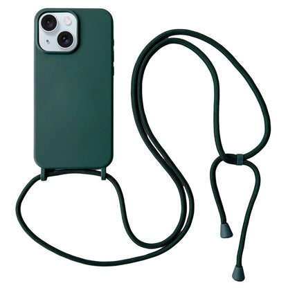 For iPhone 14 Case Liquid Silicone Protective Phone Cover with Crossbody Lanyard