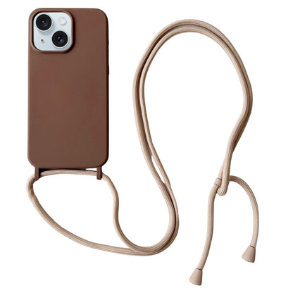 For iPhone 14 Case Liquid Silicone Protective Phone Cover with Crossbody Lanyard