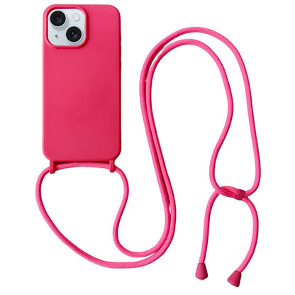 For iPhone 14 Case Liquid Silicone Protective Phone Cover with Crossbody Lanyard