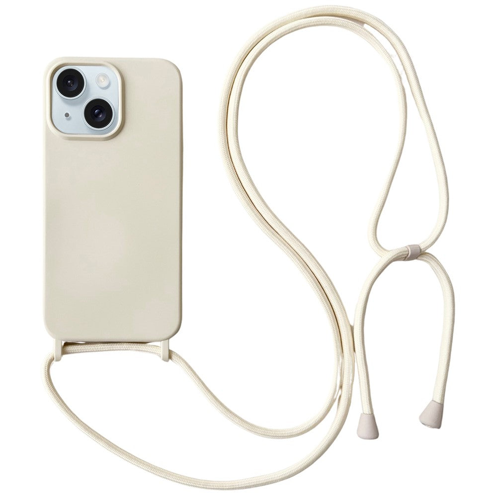 For iPhone 14 Case Liquid Silicone Protective Phone Cover with Crossbody Lanyard