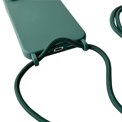 For iPhone 14 Plus Case Liquid Silicone Smooth Phone Cover with Adjustable Lanyard