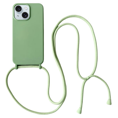 For iPhone 14 Plus Case Liquid Silicone Smooth Phone Cover with Adjustable Lanyard