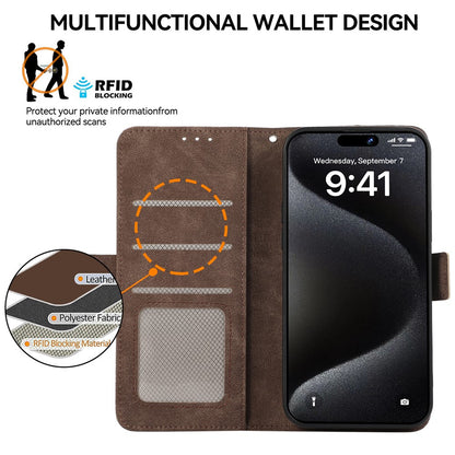 ABEEL For iPhone 15 Pro Case RFID Blocking Card Holder Bump Proof Phone Cover