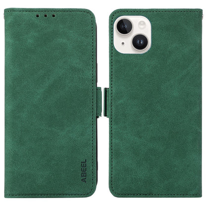ABEEL For iPhone 15 Plus Leather Case Side Magnetic Clasp RFID Blocking Wallet Phone Cover