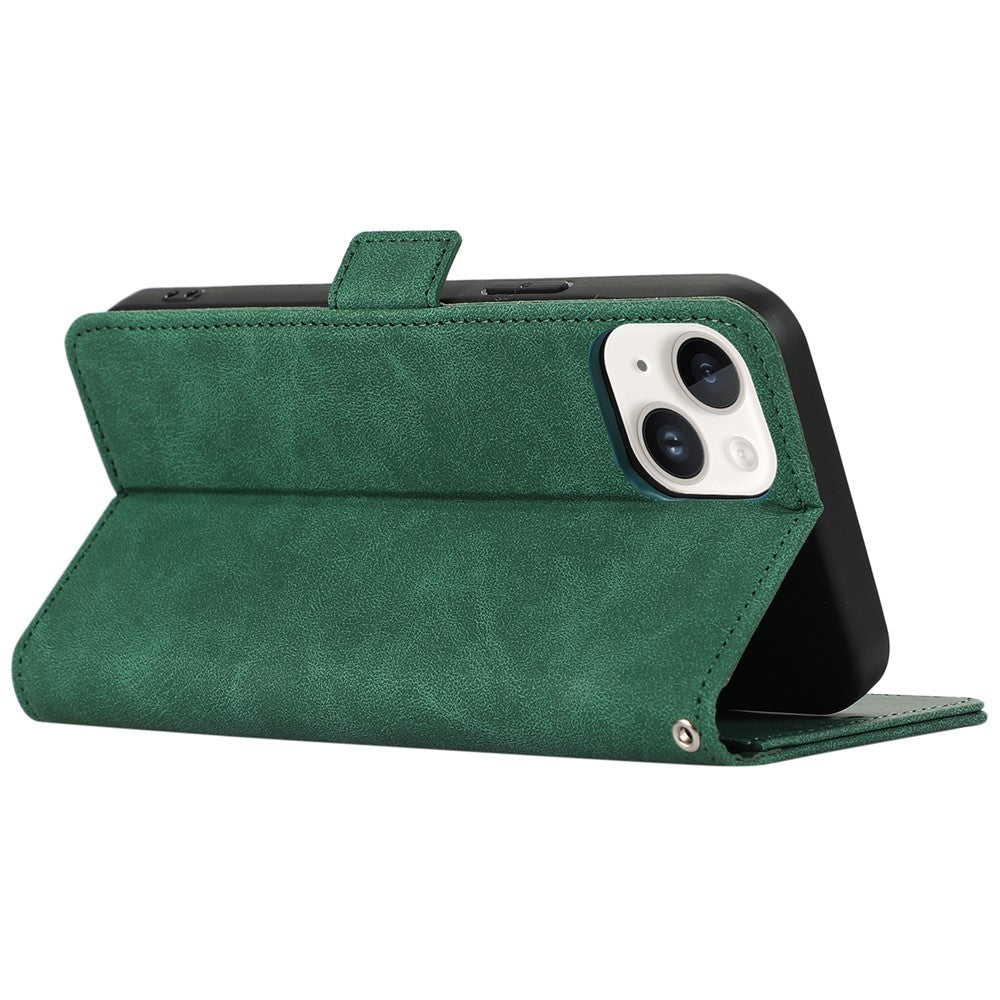 ABEEL For iPhone 15 Plus Leather Case Side Magnetic Clasp RFID Blocking Wallet Phone Cover