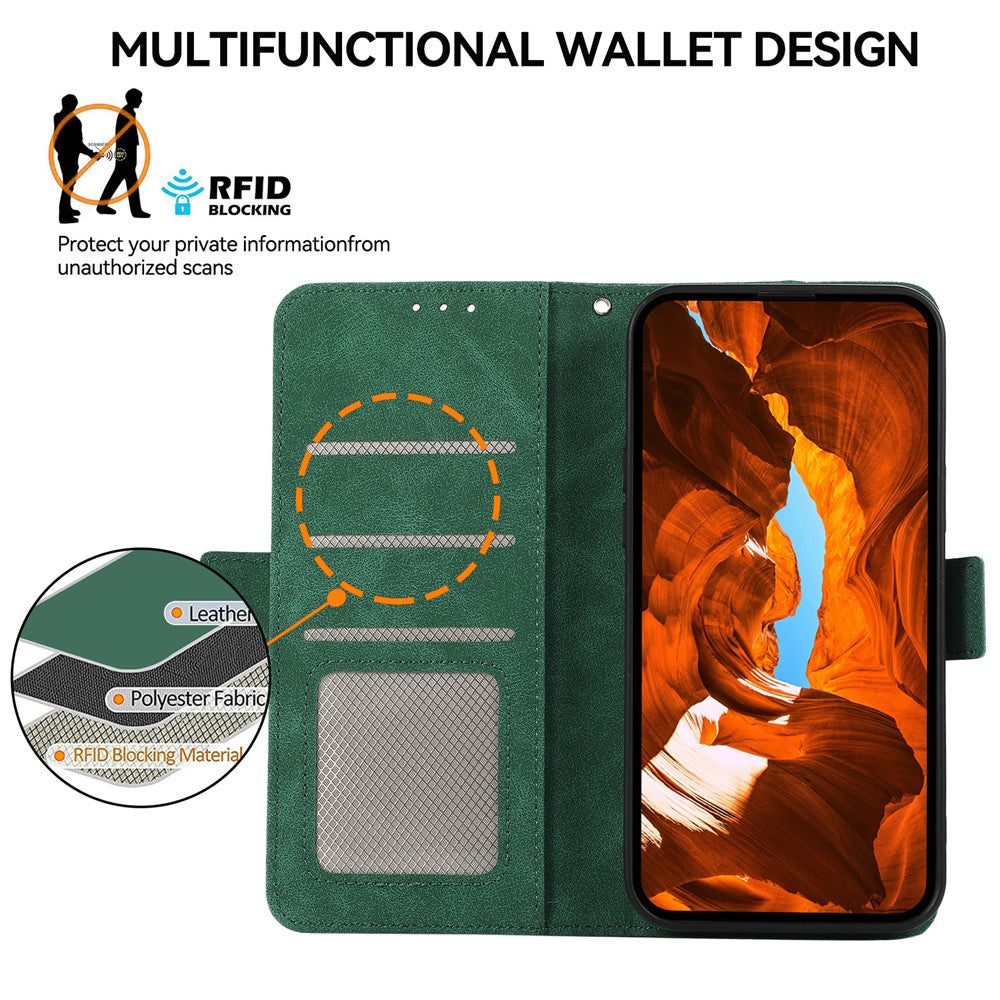 ABEEL For iPhone 15 Plus Leather Case Side Magnetic Clasp RFID Blocking Wallet Phone Cover