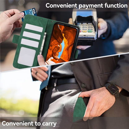 ABEEL For iPhone 15 Plus Leather Case Side Magnetic Clasp RFID Blocking Wallet Phone Cover