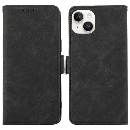 ABEEL For iPhone 15 Plus Leather Case Side Magnetic Clasp RFID Blocking Wallet Phone Cover