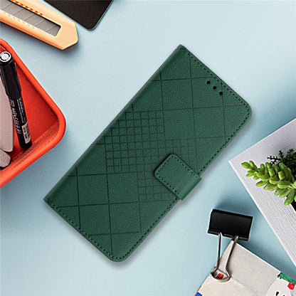 HT06 For iPhone 17e / 16e Drop-Proof Phone Case Rhombus Pattern PU Leather Wallet Cover