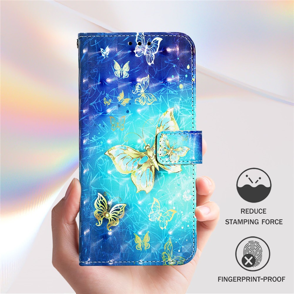For iPhone 17e / 16e Leather Case Pattern Printing Wallet Stand Mobile Cover with Strap