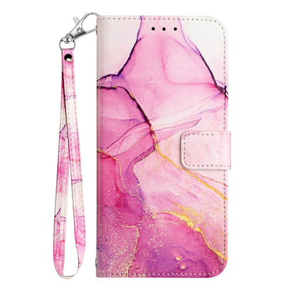 For iPhone 17e / 16e Case with Strap Marble Pattern Leather Phone Cover Card Holder