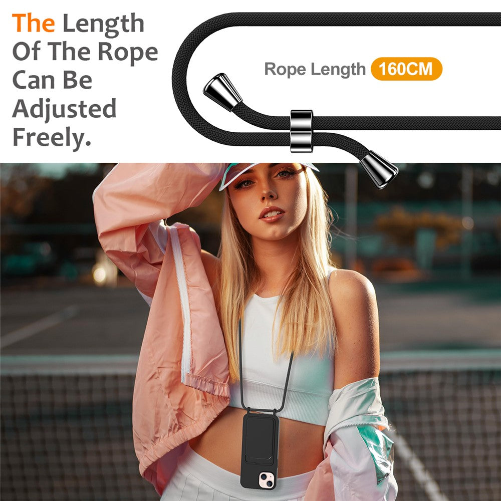 For iPhone 14 Plus Case with Lanyard Liquid Silicone Shockproof Phone Cover