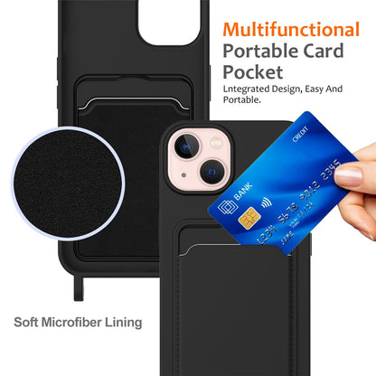 For iPhone 14 Plus Case with Lanyard Liquid Silicone Shockproof Phone Cover