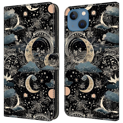 For iPhone 15 Shockproof Case Leather Flip Folio Phone Cover with Wallet