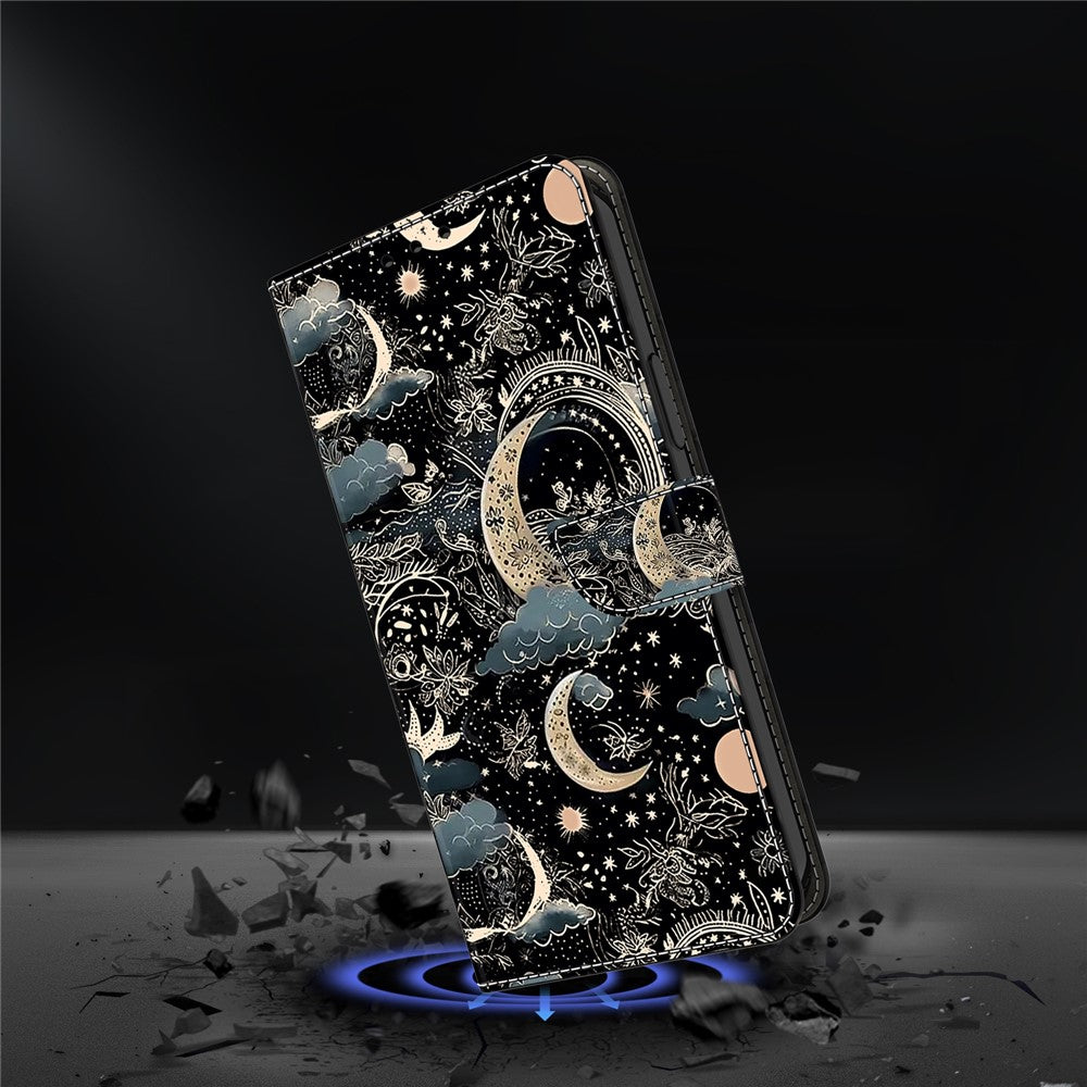 For iPhone 15 Shockproof Case Leather Flip Folio Phone Cover with Wallet