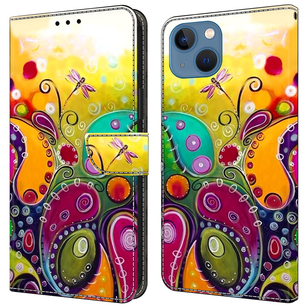For iPhone 15 Shockproof Case Leather Flip Folio Phone Cover with Wallet