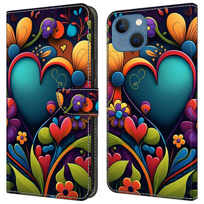 For iPhone 15 Shockproof Case Leather Flip Folio Phone Cover with Wallet