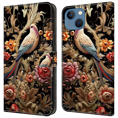 For iPhone 15 Shockproof Case Leather Flip Folio Phone Cover with Wallet
