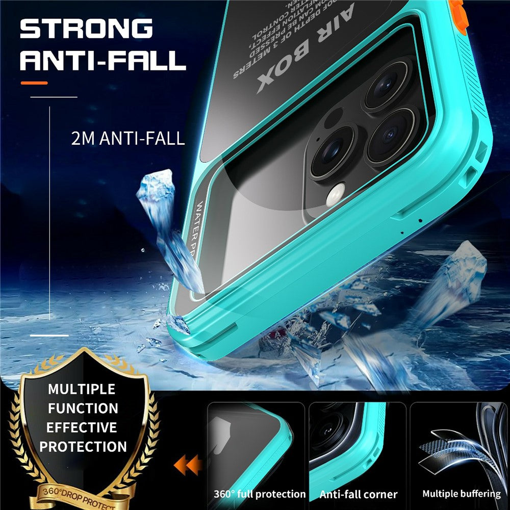 SHELLBOX Air Box Series For iPhone 15 Pro Max Waterproof Cover PC+TPU+PET Protective Phone Case