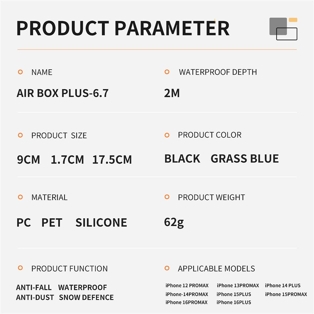 SHELLBOX Air Box Series For iPhone 15 Pro Max Waterproof Cover PC+TPU+PET Protective Phone Case