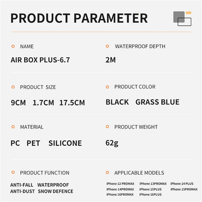 SHELLBOX Air Box Series For iPhone 15 Pro Max Waterproof Cover PC+TPU+PET Protective Phone Case
