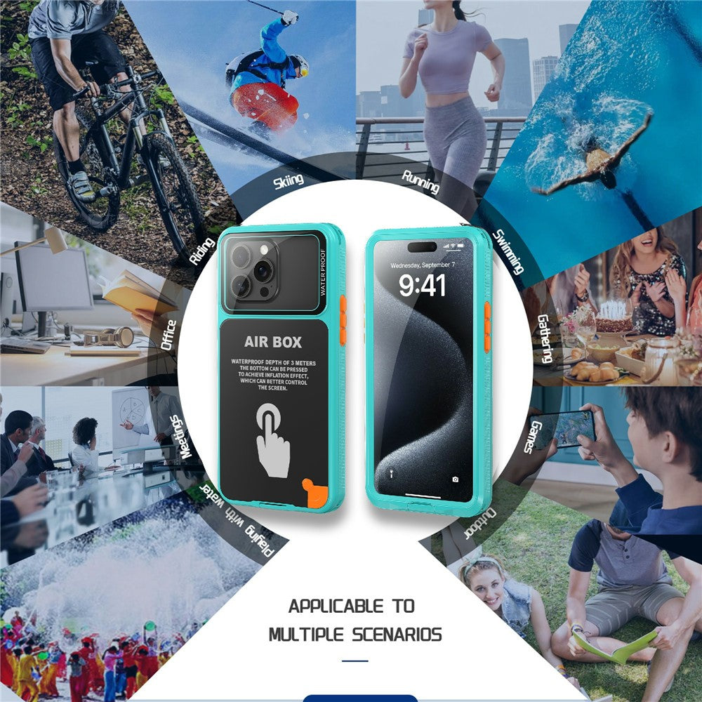 SHELLBOX Air Box Series For iPhone 15 Pro Max Waterproof Cover PC+TPU+PET Protective Phone Case