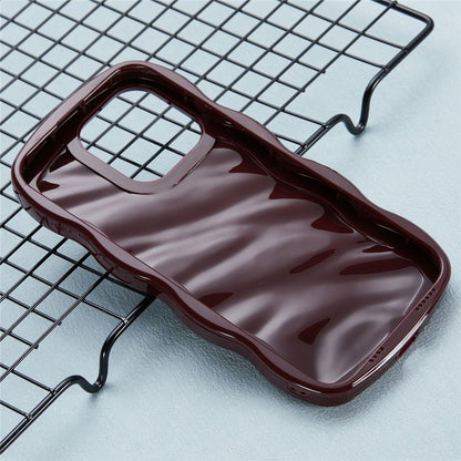 WT Series for iPhone 15 Pro Wavy Shape Phone Case PC+TPU Protective Cover