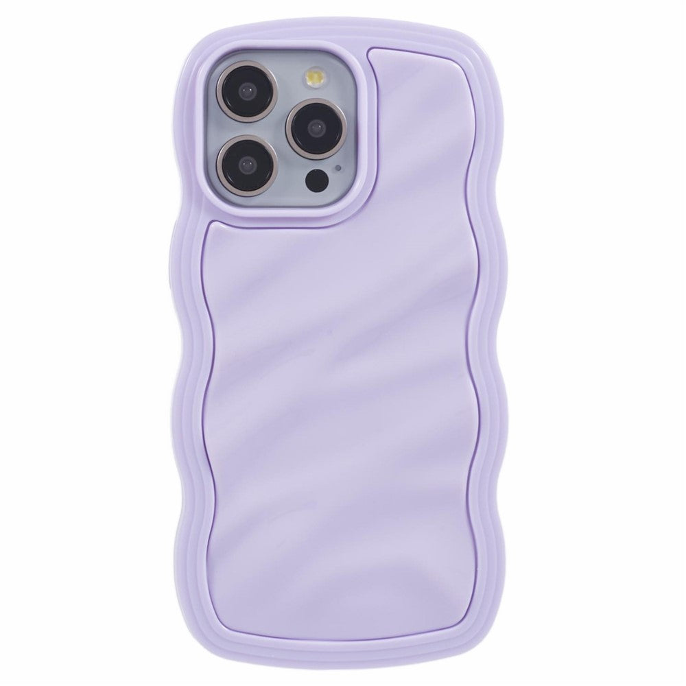 WT Series for iPhone 15 Pro Wavy Shape Phone Case PC+TPU Protective Cover